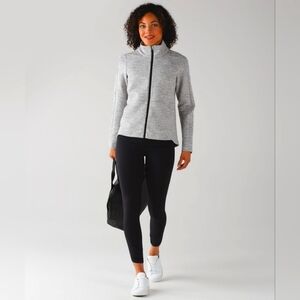 Lululemon Going Places Jacket Heathered Space Dyed GreyBlack Sz 6